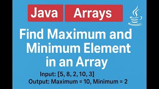 Find Maximum and Minimum Element in an Array | Java Arrays Explained | DSA in Java