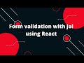 React Tutorial in Hindi #58 Form validation with joi using React