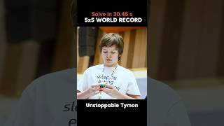 Tymon Kolasinski 5x5 solve 30.45s record #rubikscube #shorts @Cubix838