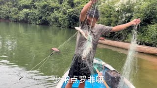 广西连续暴雨发洪水，导致小罗非爆网，足足消灭100多条外来物种【渔民阿欢】