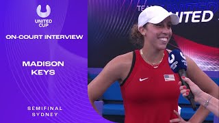 Madison Keys On-Court Interview | United Cup 2023 Semifinal
