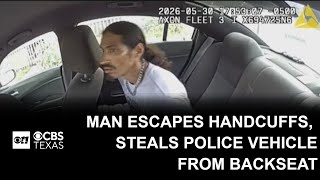 Video shows handcuffed man steal Dallas police car during arrest, leap from moving squad car