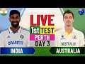 Live Cricket IND Dominates AUS in 1st Test Match Day 3!