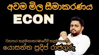 Econ in Sinhala | අවම මිල සීමාකරණය | A/L econ sinhala | ආර්ථික විද්‍යාව | Price Floor | RAJAGURU