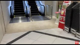 【三菱】 新しいエスカレーター 宇都宮テラス new escalator Utsunomiya Terrace station mall Tochigi Japan