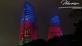 Baku Flame Towers and Baku Eye Beautiful and amazing 4k Views ||| Пламенные башни Баку и Baku Eye