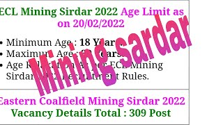 mining sardar ECL vacancy