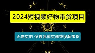 2024短视频好物带货项目，无需实拍，仅靠混剪实现纯视频带货