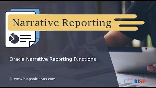Oracle Narrative Reporting Functions | Getting Started with Narrative Reporting | Oracle EPM BISP