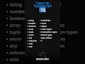 TypeScript Types#typescript #javascript #softwaredeveloper #softwareengineer  #coding