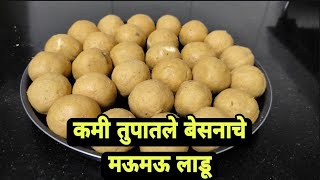 कमी तुपातील मऊ मऊ बेसनाचे लाडू | Home made recipes | Foodie Sari