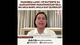 VP Duterte, iginiit na paninira ang mga alegasyong nakatanggap sila ng mga baril mula kay Quiboloy