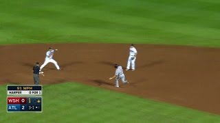 WSH@ATL: Peterson, Simmons turn a double play