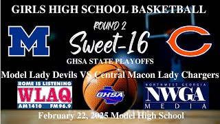 GHSA Girls A-D1 State Basketball Playoffs - Round 2: Model vs Central-Macon