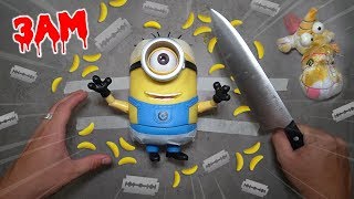 CUTTING OPEN HAUNTED MINION DOLL AT 3AM!! *WHAT'S INSIDE MINION*