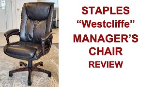 STAPLES WESTCLIFFE MANAGER'S CHAIR REVIEW \u0026 UNBOXING - Brown Bonded Leather Computer \u0026 Desk Chair