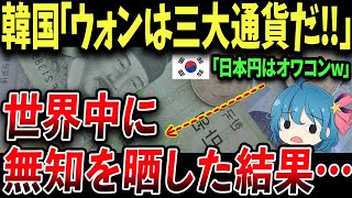 【ゆっくり解説】韓「日本円はゴミw」→日本円が世界三大通貨だと知ったお隣さんの反応がヤバすぎたwww