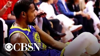 Warriors superstar Kevin Durant injures Achilles tendon