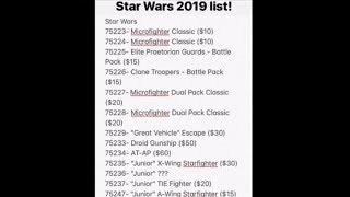 Lego Star Wars 2019 sets!!