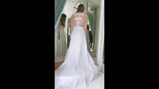 70% off NOW $199! Wedding Dresses Luxury embroidery see through top, long chapel tail 100cm