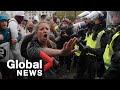 Coronavirus: Anti-lockdown protesters clash with police in London's Trafalgar Square
