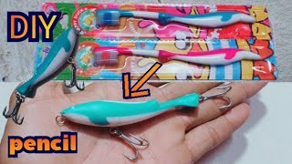 ทำเหยื่อปลอมEP39 DIY Make surface fish bait from a toothbrush. ทำเหยื่อเพนซิล จากแปลงสีฟัน