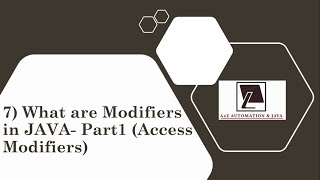 7) What are Modifiers in JAVA - Part1 (Access Modifiers)
