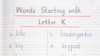 Words Starting with Letter K