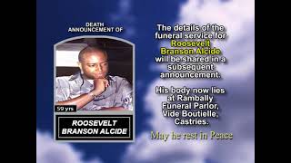 Roosevelt Branson Alcide ~ Short Obituary