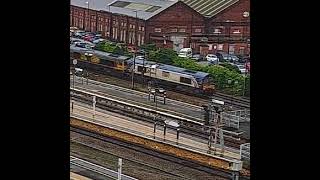 GBRF 66780 \u0026 66706 Passing York Railcam For Doncaster Down Decoy