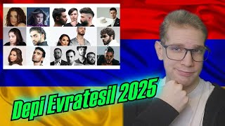 ESC 2025 REACTION: ARMENIA DEPI EVRATESIL 2025 ALL 12 SONGS REACTION