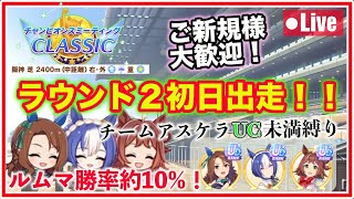 【ウマ娘／1月チャンミ】チームアスケラUC未満縛りで魔境のラウンド２初日出走します！出走後、無限ルムマタイムと更新目指し育成！