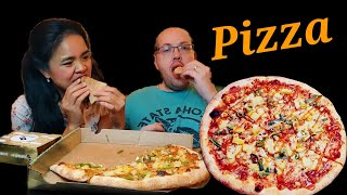 แม่แหวนชวนกิน EP. 77 Eating Pizza Honey Mustard Pulled Pork \u0026 Sweet Smokey Chicken พิซซ่าแผ่นบาง