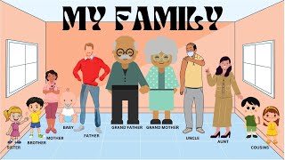 Family Members With Names | My Family Members | Learn About Family | Basic English Learning