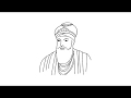 How to draw Guru Teg Bahadur face drawing step by step