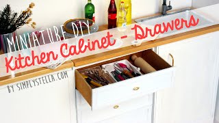 DIY MINIATURE: How to make a KITCHEN CABINET with WORKING DRAWERS for DOLLHOUSES or BARBIE dolls!