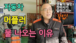 자동차 머플러에서 물이 나오는 이유