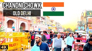 Walking And Exploring-Chandni Chowk Old Delhi India🇮🇳4K HDR Walking Video Dariba Kalan Kinari Bazar