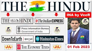 01 February 2023 | Important News Analysis | The Hindu Analysis | UPSC Current Affairs by Veer, IAS