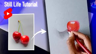 How to Draw Cherry // colour pencil tutorial // #artshorts #artisticdipankar