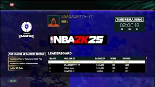 HOW TO BE #1 RANKED PLAYER ON LEADER BOARD AT THE FINISHING BADGE HUNTER EVENT ON NBA2K25 CURRENTGEN