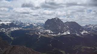 Rock climbing in the Fermeda/Odle mountains in the Dolomites UNESCO world heritage