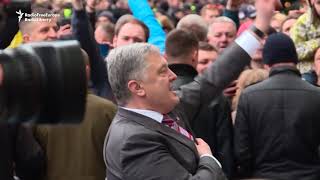 Ukraine's Poroshenko Takes Supporters Into Stadium