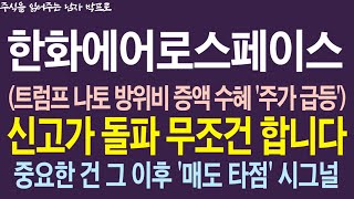 [한화에어로스페이스 주가전망] 트럼프 나토 방위비 증액 수혜 '주가 급등'! 신고가 돌파 무조건 합니다! 중요한 건 그 이후 '매도 타점' 시그널 !!