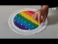 Best rangoli tricks l 3 rangoli for Diwali l satisfying rangoli designs with colours l रंगोली डिजाइन