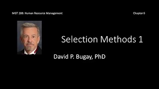 Selection Methods 1: HRM C6