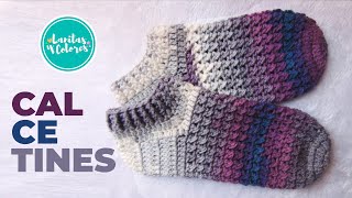 💯COMO TEJER calcetines o medias con puntos básicos de crochet paso a paso