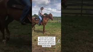 Jaydyn Deaf Cowgirl riding her Shawave Mustang Reno for the first time Part 4