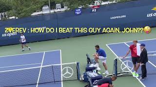 Djokovic, Zverev and John McEnroe - Semi Final Preparation 😉 #usopen2021