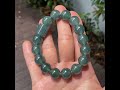 Bluish Green Jade Bracelet - Round Beads (NJBA152)